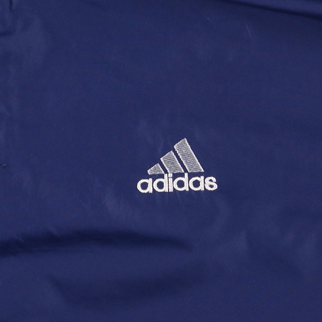 90'S Adidas Half Snap Warm-Up Pullover Men's Size L Vintage polyester navy blue type Vintage Second Hand