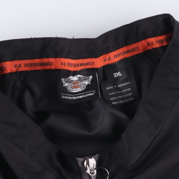 Big size Harley-Davidson half-zip warm-up pullover, men's XXXL equivalent polyester black type Vintage Second Hand