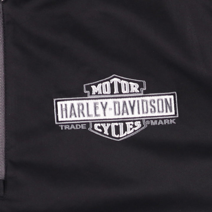 Big size Harley-Davidson half-zip warm-up pullover, men's XXXL equivalent polyester black type Vintage Second Hand