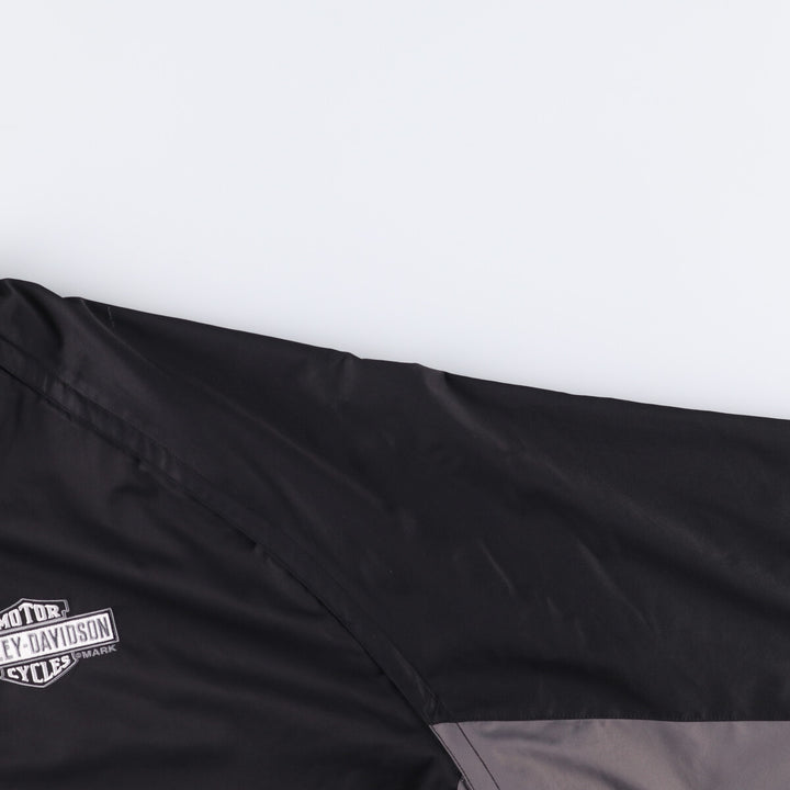 Big size Harley-Davidson half-zip warm-up pullover, men's XXXL equivalent polyester black type Vintage Second Hand
