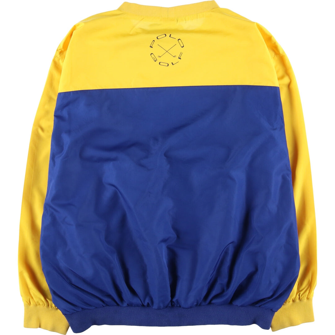 Ralph Lauren POLO GOLF Warm-up pullover for men, size M polyester yellow type Vintage Second Hand
