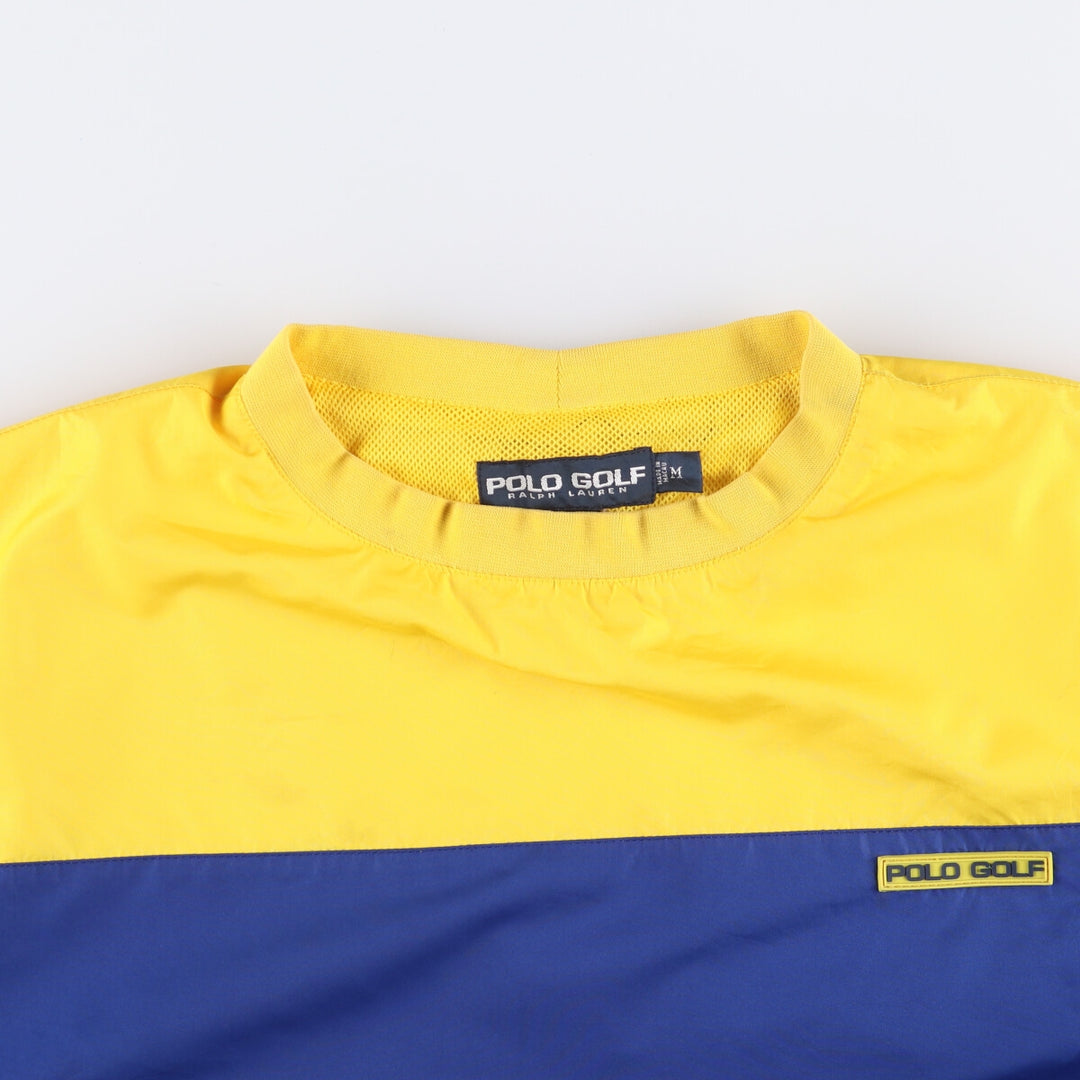 Ralph Lauren POLO GOLF Warm-up pullover for men, size M polyester yellow type Vintage Second Hand