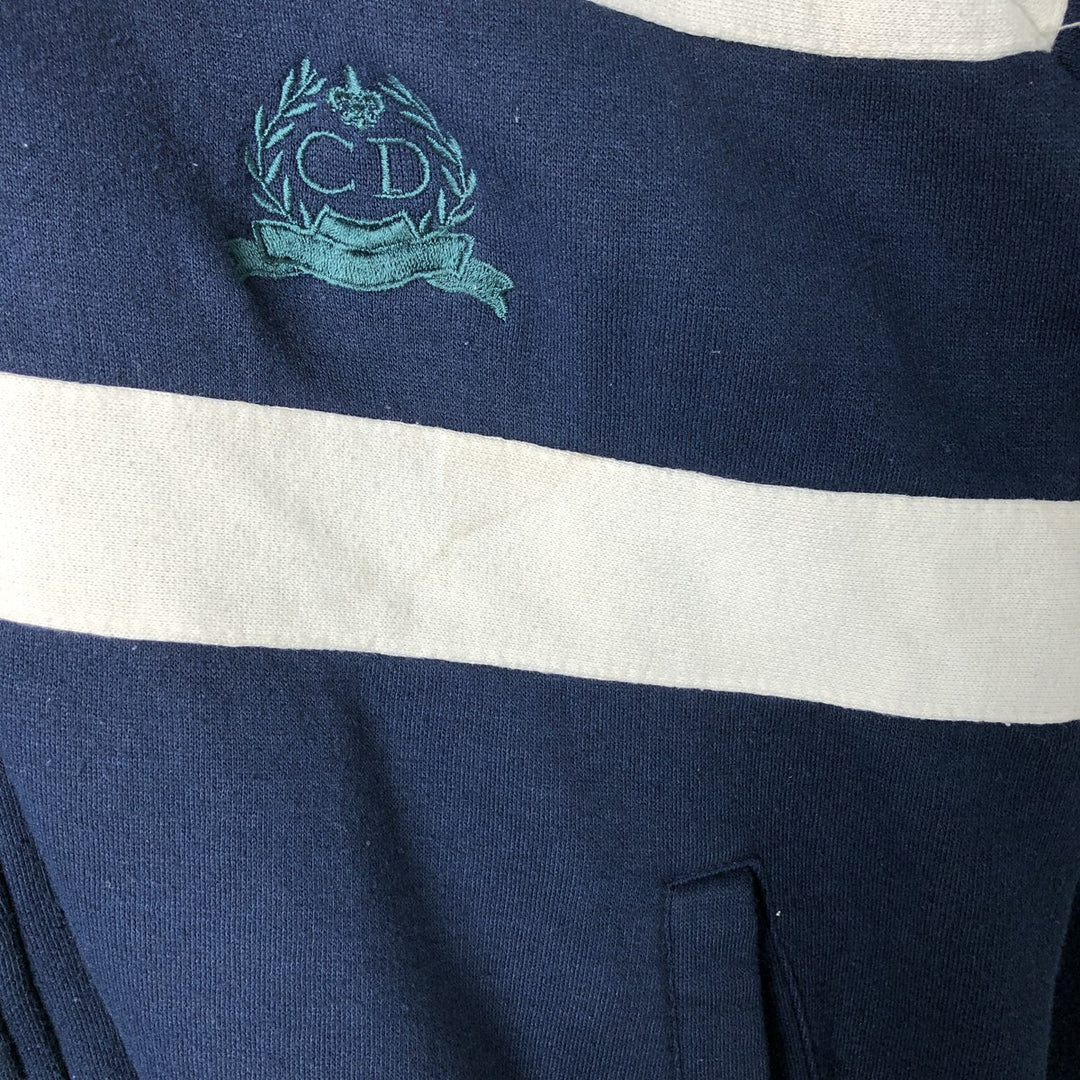 80s-90'S Christian Dior Full Zip Sweatshirt, Men's M Size Vintage Polyester (lining) navy blue type Vintage Second Hand
