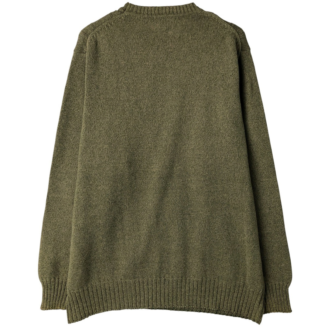 GEOFFREY BEENE Cable Knit Cotton Sweater, Men's Size L cotton Khaki type Vintage Second Hand