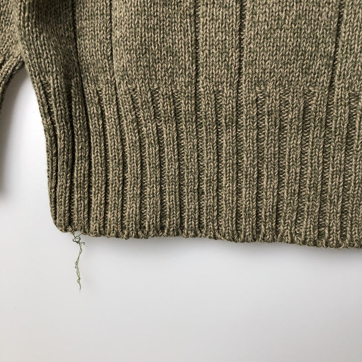 GEOFFREY BEENE Cable Knit Cotton Sweater, Men's Size L cotton Khaki type Vintage Second Hand