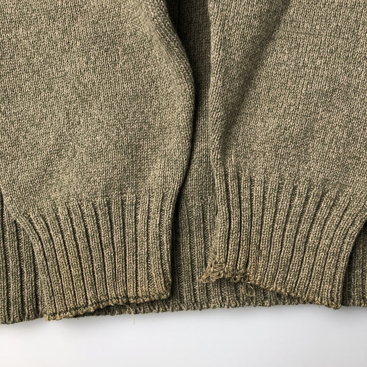 GEOFFREY BEENE Cable Knit Cotton Sweater, Men's Size L cotton Khaki type Vintage Second Hand
