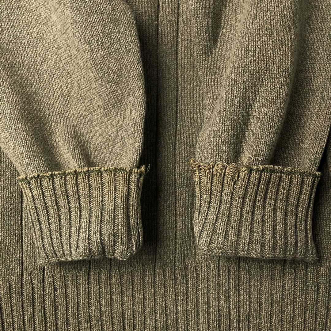 GEOFFREY BEENE Cable Knit Cotton Sweater, Men's Size L cotton Khaki type Vintage Second Hand