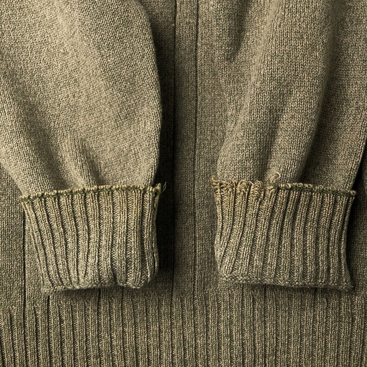 GEOFFREY BEENE Cable Knit Cotton Sweater, Men's Size L cotton Khaki type Vintage Second Hand