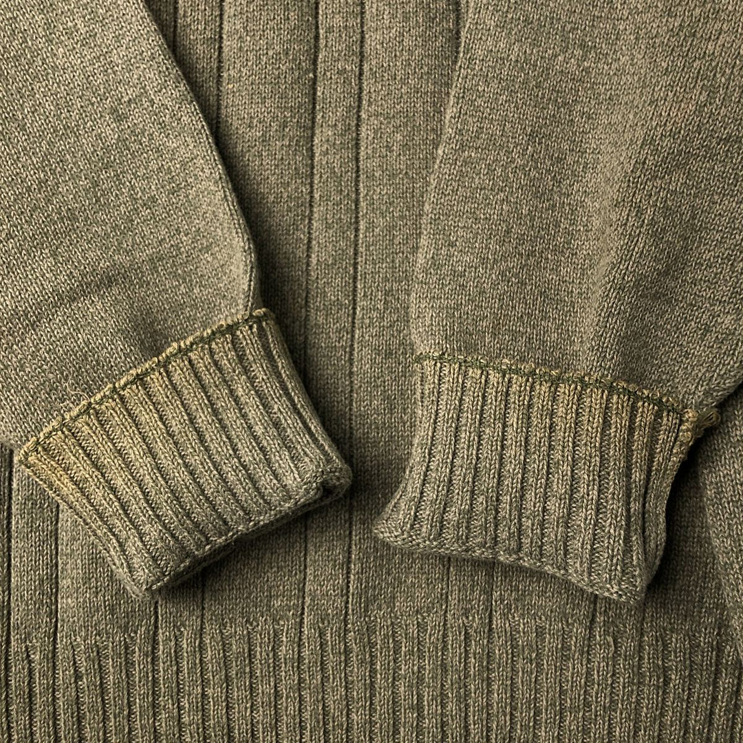 GEOFFREY BEENE Cable Knit Cotton Sweater, Men's Size L cotton Khaki type Vintage Second Hand