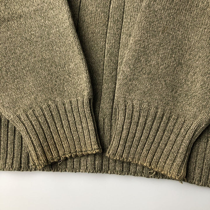 GEOFFREY BEENE Cable Knit Cotton Sweater, Men's Size L cotton Khaki type Vintage Second Hand