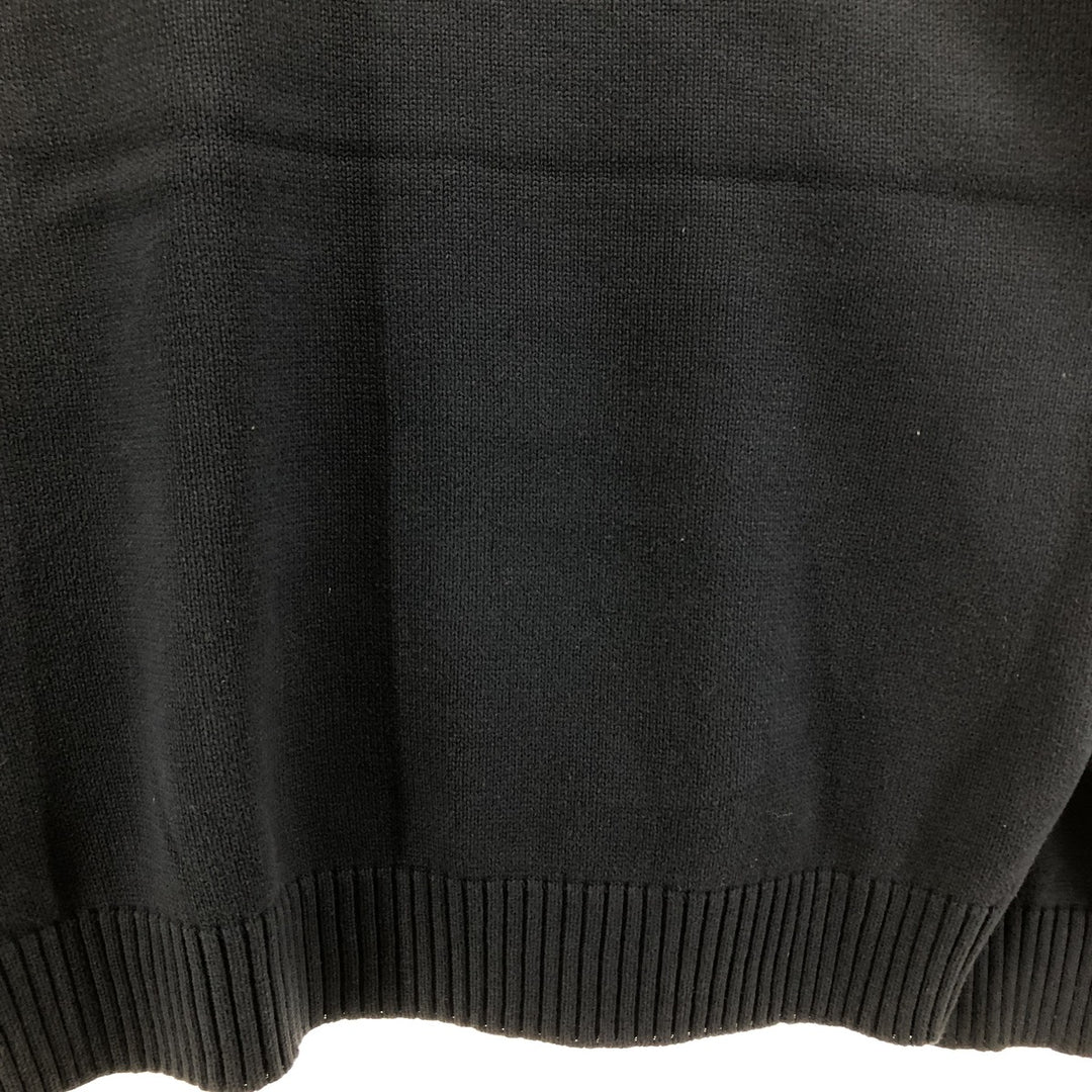 NAUTICA Cotton Knit Sweater, Men's Size L cotton navy blue type Vintage Second Hand