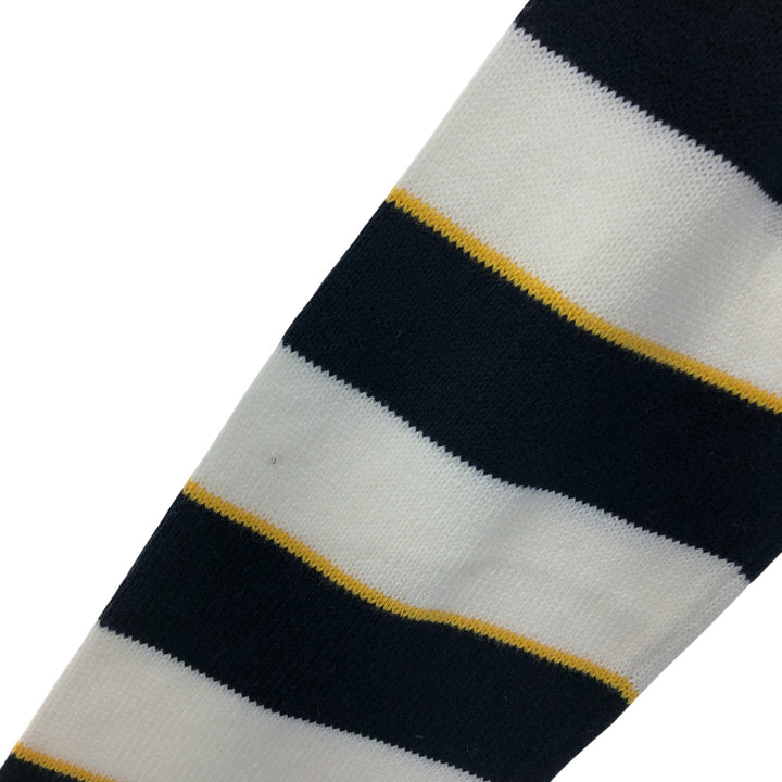 00'S ~ NAUTICA Striped Pattern Cotton Knit Sweater Men's M size cotton ivory Vintage Second Hand