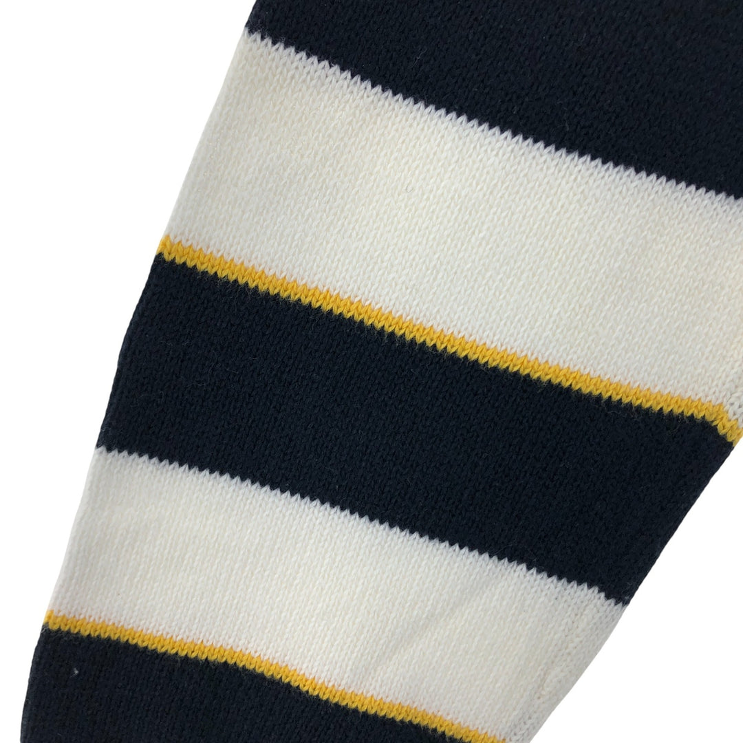 00'S ~ NAUTICA Striped Pattern Cotton Knit Sweater Men's M size cotton ivory Vintage Second Hand