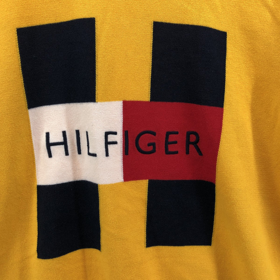Tommy Hilfiger Cotton Knit Sweater, Men's Size L cotton yellow type Vintage Second Hand