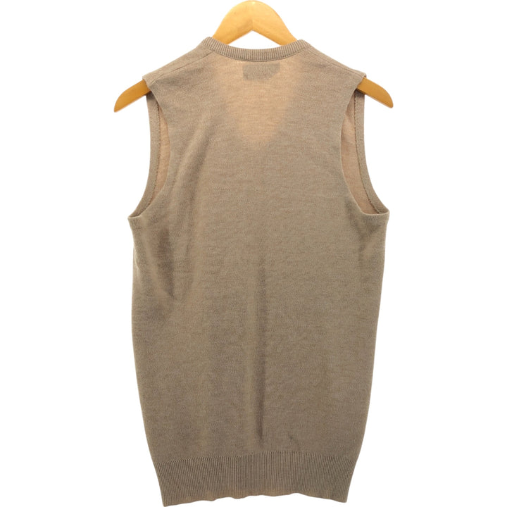 ROBERT BRUCE V-neck cashmere knit vest, made in USA, men's size M unclear Beige type Vintage Second Hand