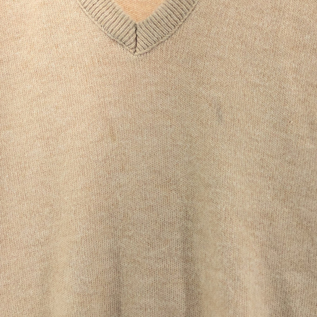 ROBERT BRUCE V-neck cashmere knit vest, made in USA, men's size M unclear Beige type Vintage Second Hand