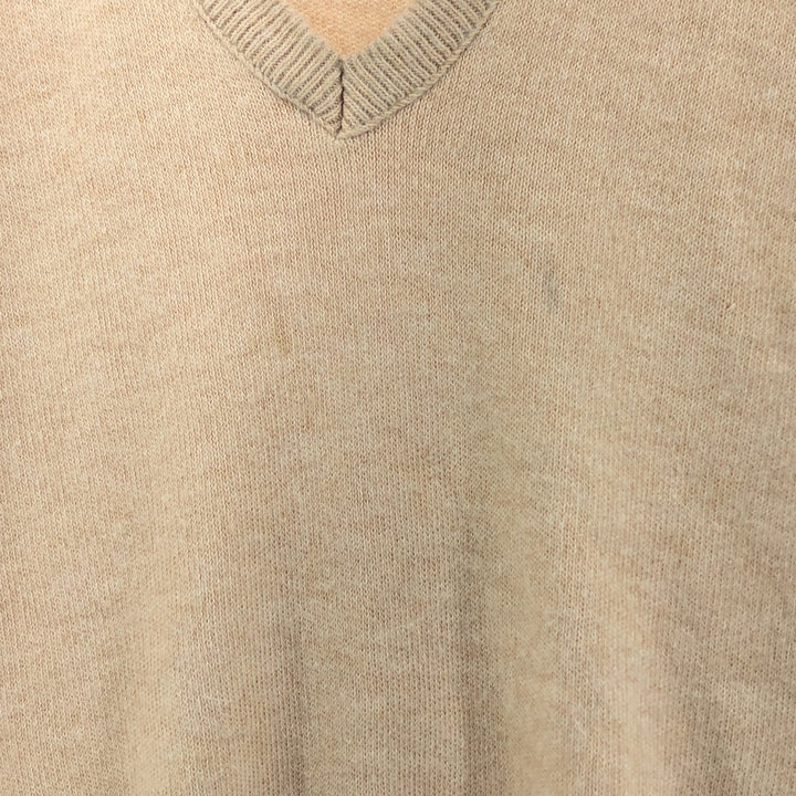ROBERT BRUCE V-neck cashmere knit vest, made in USA, men's size M unclear Beige type Vintage Second Hand