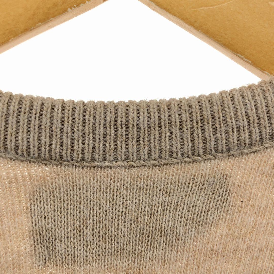 ROBERT BRUCE V-neck cashmere knit vest, made in USA, men's size M unclear Beige type Vintage Second Hand
