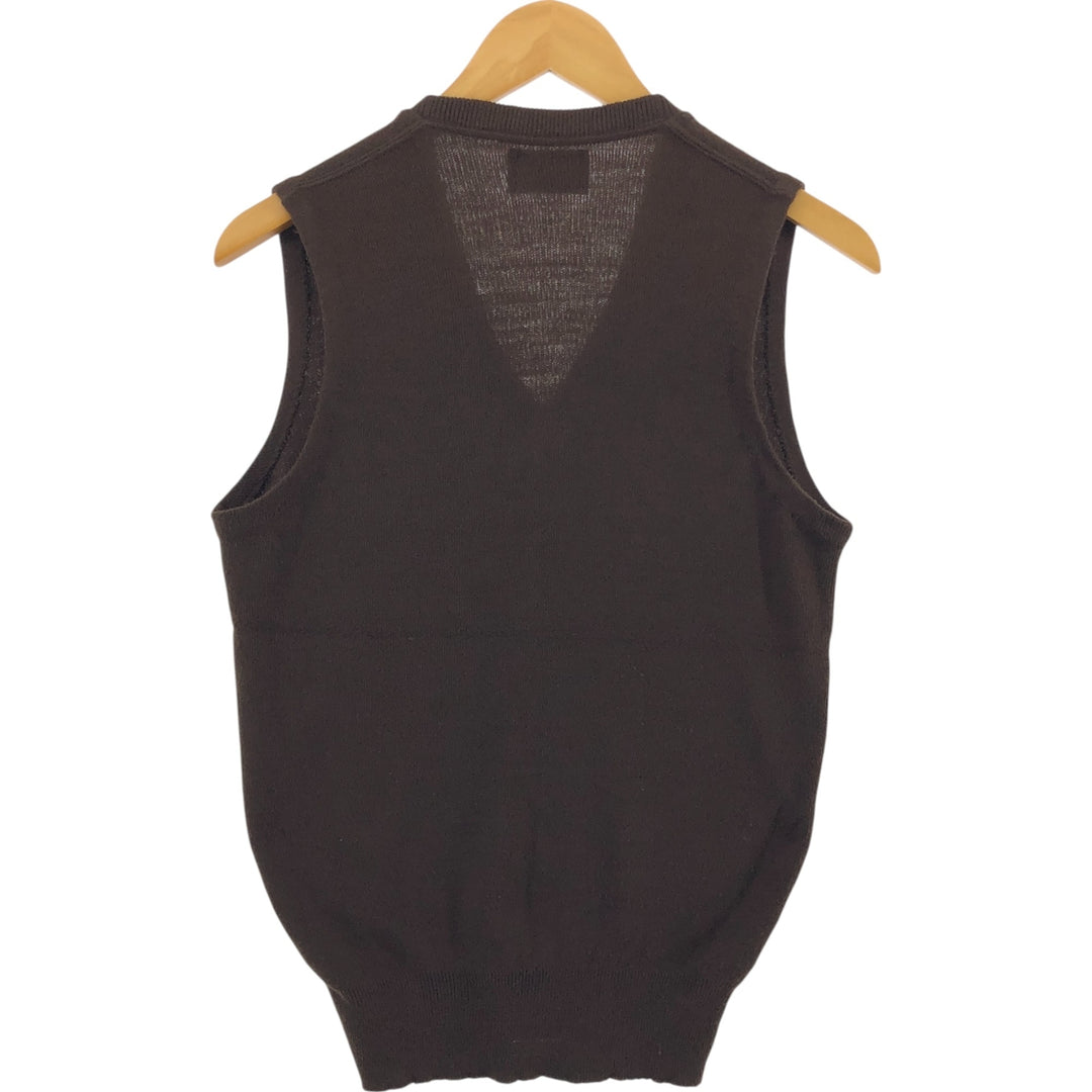 80'S Puritan V-neck knit vest, made in USA, men's size S, vintage unclear brown type Vintage Second Hand