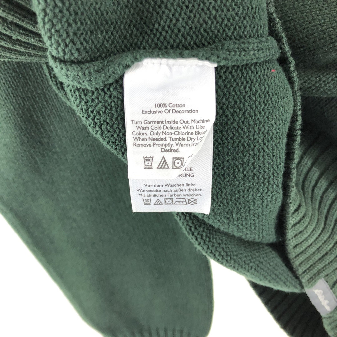Eddie Bauer Men's Henley Cotton Knit Half-Button Sweater, Size L cotton Green type dark green Vintage Second Hand