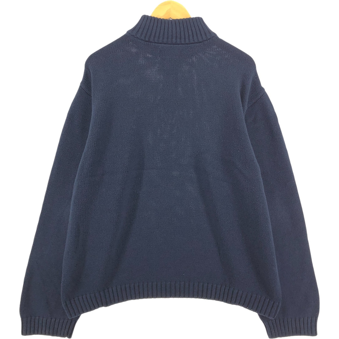CHAPS Cotton Knit Half-Zip Sweater, Men's, XXL cotton navy blue type Vintage Second Hand