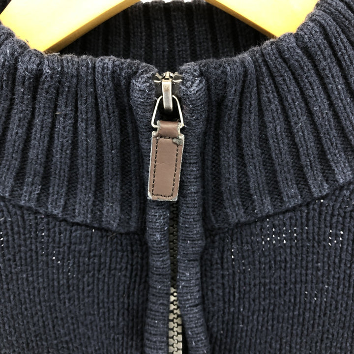 CHAPS Cotton Knit Half-Zip Sweater, Men's, XXL cotton navy blue type Vintage Second Hand