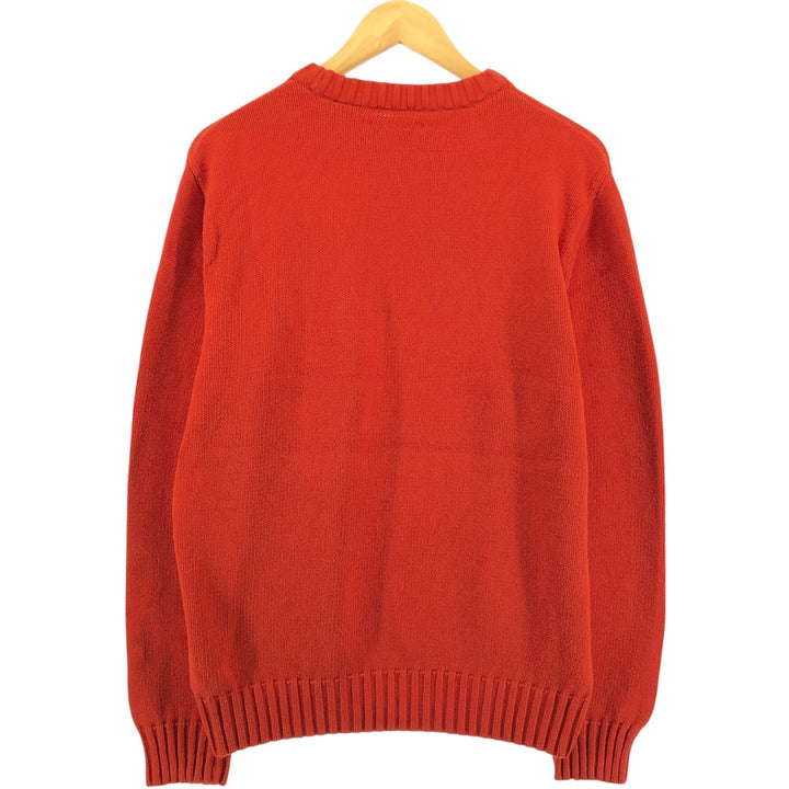 Chaps Cotton Knit Sweater, Men's Size L cotton orange type Vintage Second Hand