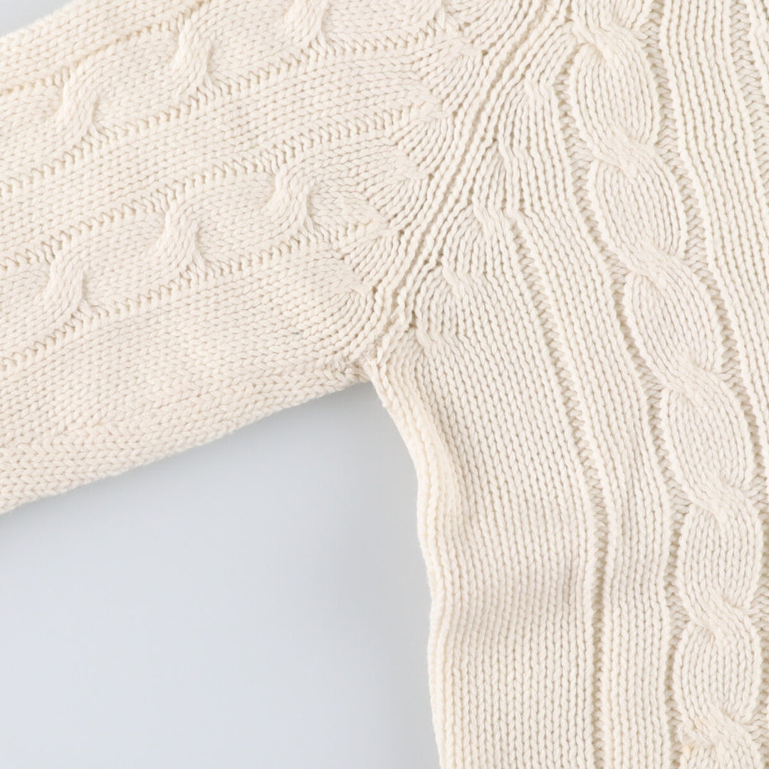 Vintage 60s-70'S IZOD Cardigan Knit Sweater, Men's Size L acrylic ivory Vintage Second Hand