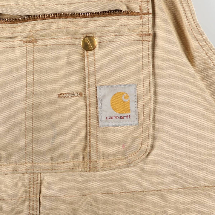 00'S Carhartt Double Knee Duck Overalls Made in USA Men's W38 cotton Beige type Vintage Second Hand