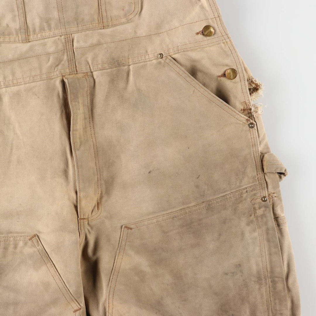 00'S Carhartt Double Knee Duck Overalls Made in USA Men's W38 cotton Beige type Vintage Second Hand