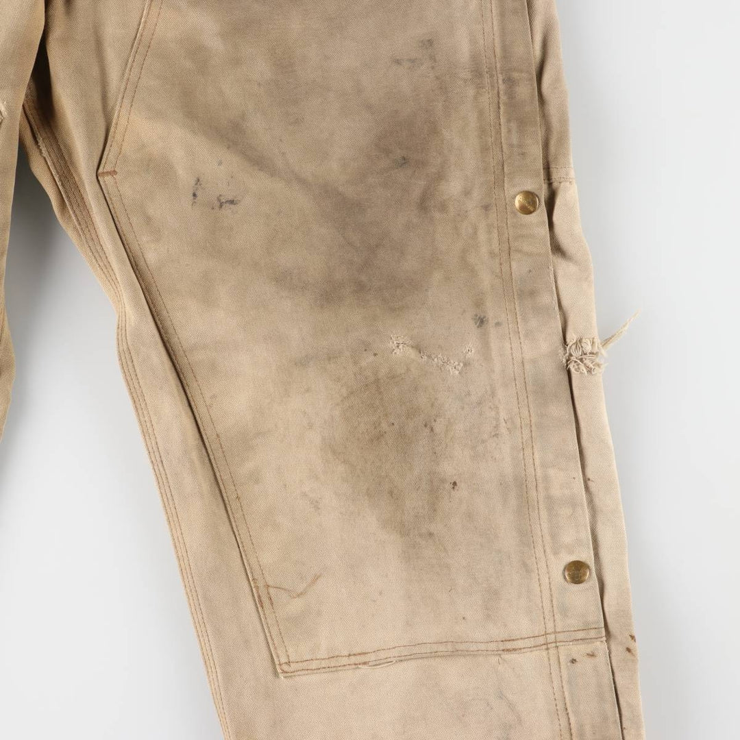 00'S Carhartt Double Knee Duck Overalls Made in USA Men's W38 cotton Beige type Vintage Second Hand