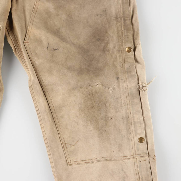 00'S Carhartt Double Knee Duck Overalls Made in USA Men's W38 cotton Beige type Vintage Second Hand
