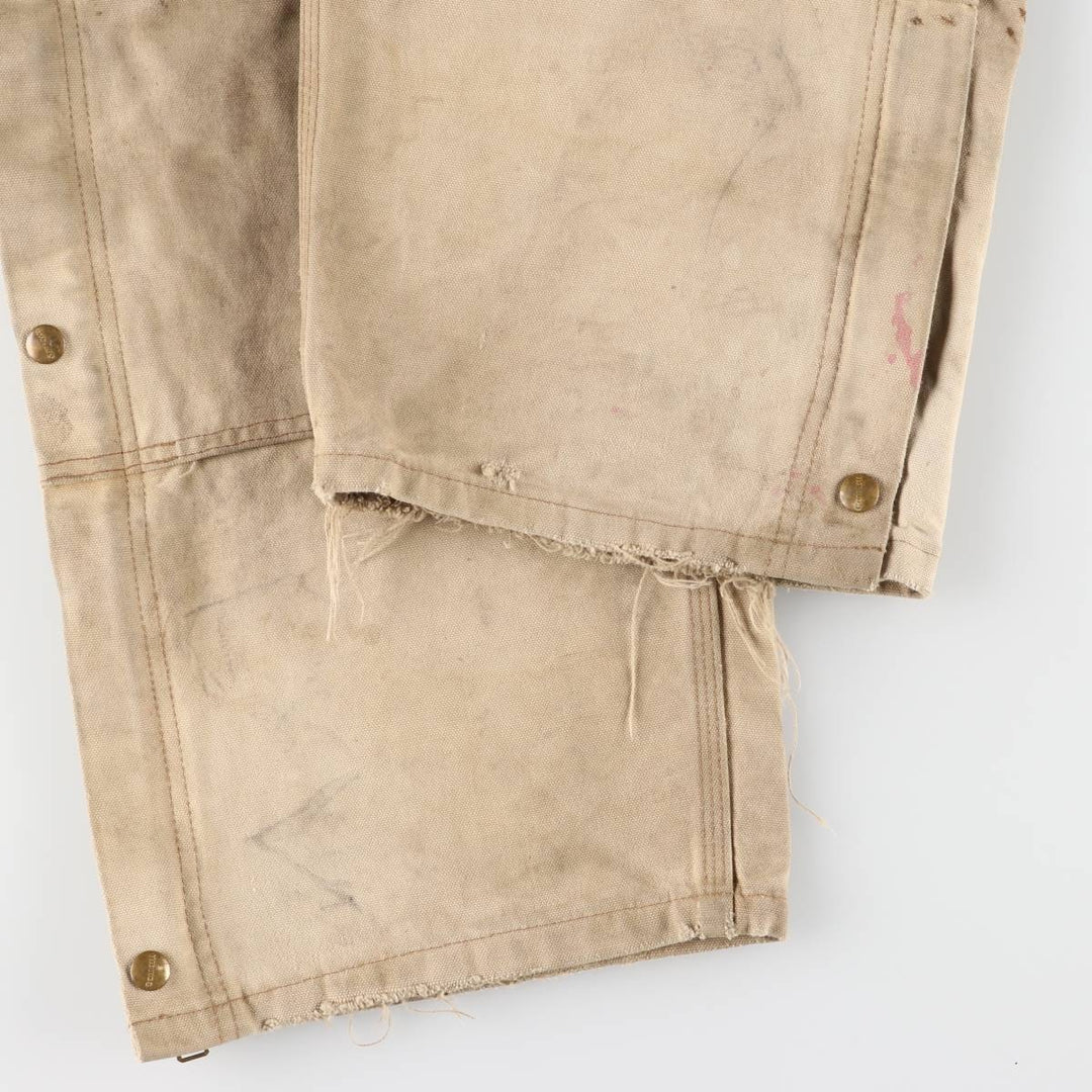 00'S Carhartt Double Knee Duck Overalls Made in USA Men's W38 cotton Beige type Vintage Second Hand