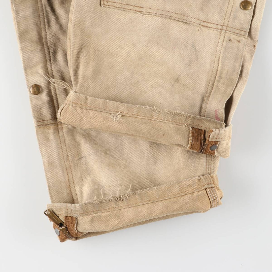 00'S Carhartt Double Knee Duck Overalls Made in USA Men's W38 cotton Beige type Vintage Second Hand