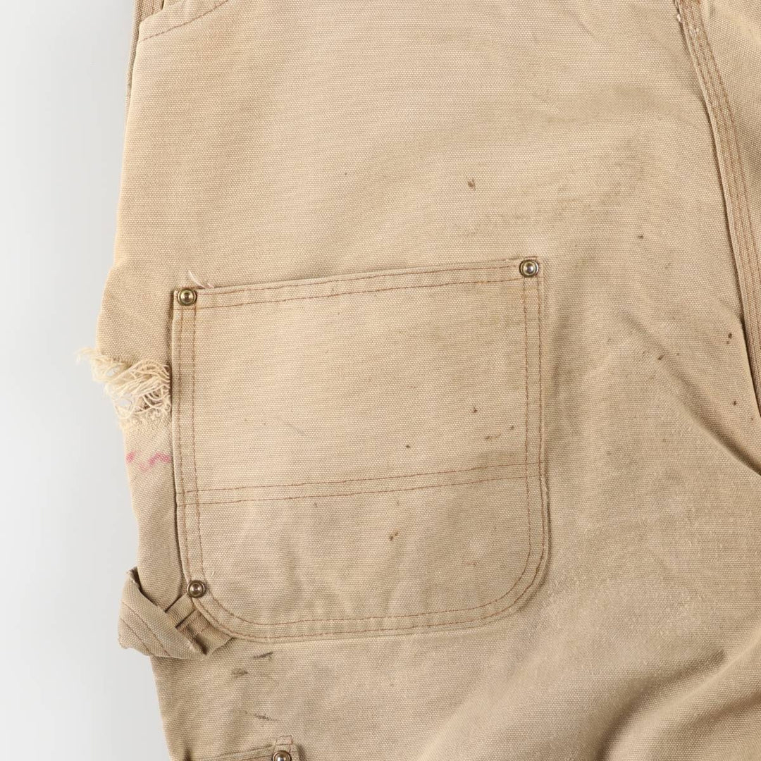 00'S Carhartt Double Knee Duck Overalls Made in USA Men's W38 cotton Beige type Vintage Second Hand