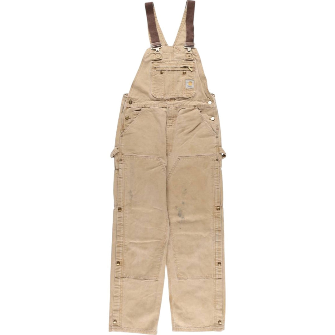 00'S Carhartt Double Knee Duck Overalls Made in USA Men's W36 cotton Beige type Vintage Second Hand