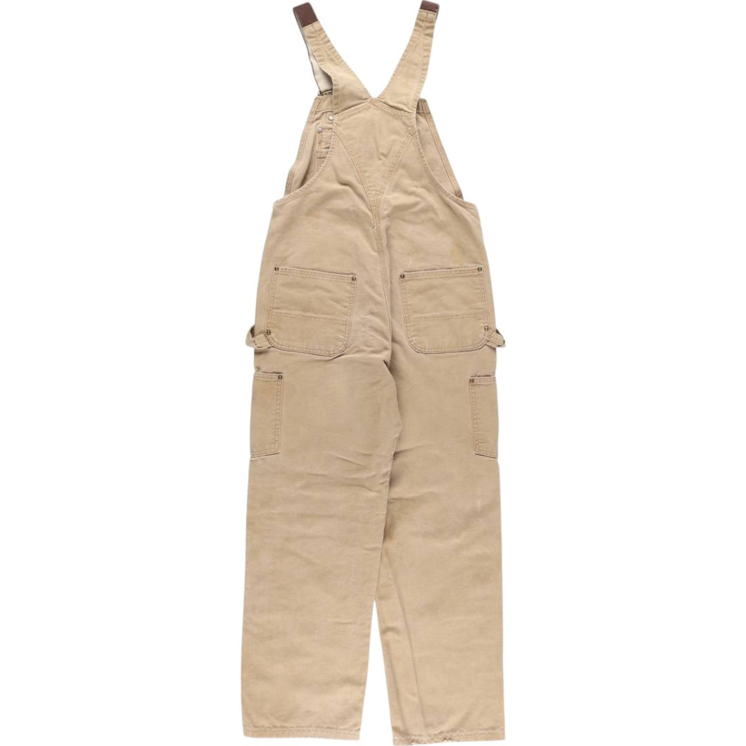 00'S Carhartt Double Knee Duck Overalls Made in USA Men's W36 cotton Beige type Vintage Second Hand