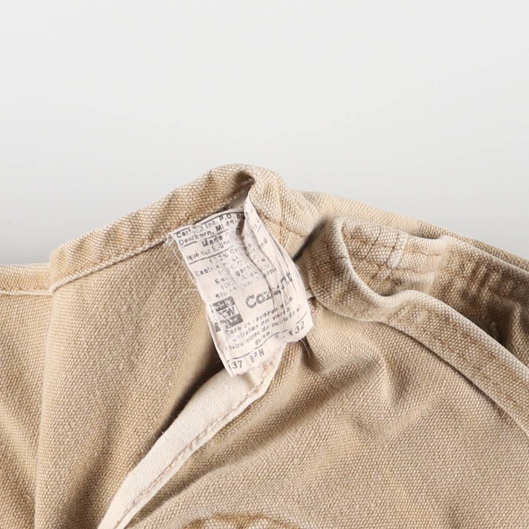 00'S Carhartt Double Knee Duck Overalls Made in USA Men's W36 cotton Beige type Vintage Second Hand