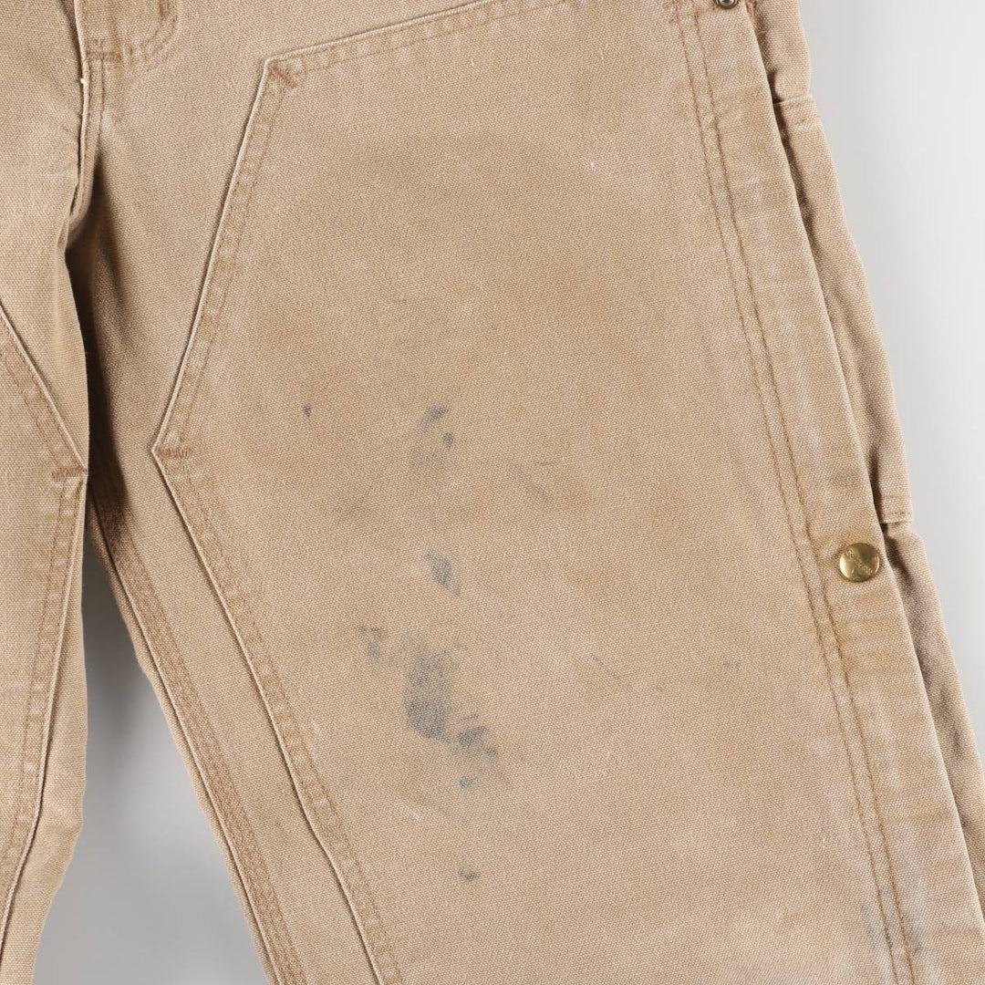 00'S Carhartt Double Knee Duck Overalls Made in USA Men's W36 cotton Beige type Vintage Second Hand