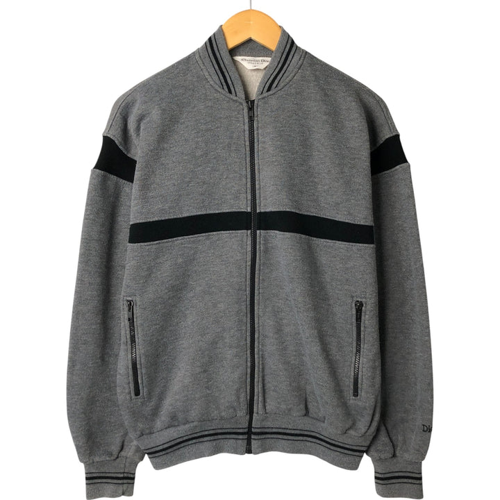 80s-90'S Christian Dior Full Zip Sweatshirt, Men's M Size Vintage polyester Charcoal Vintage Second Hand