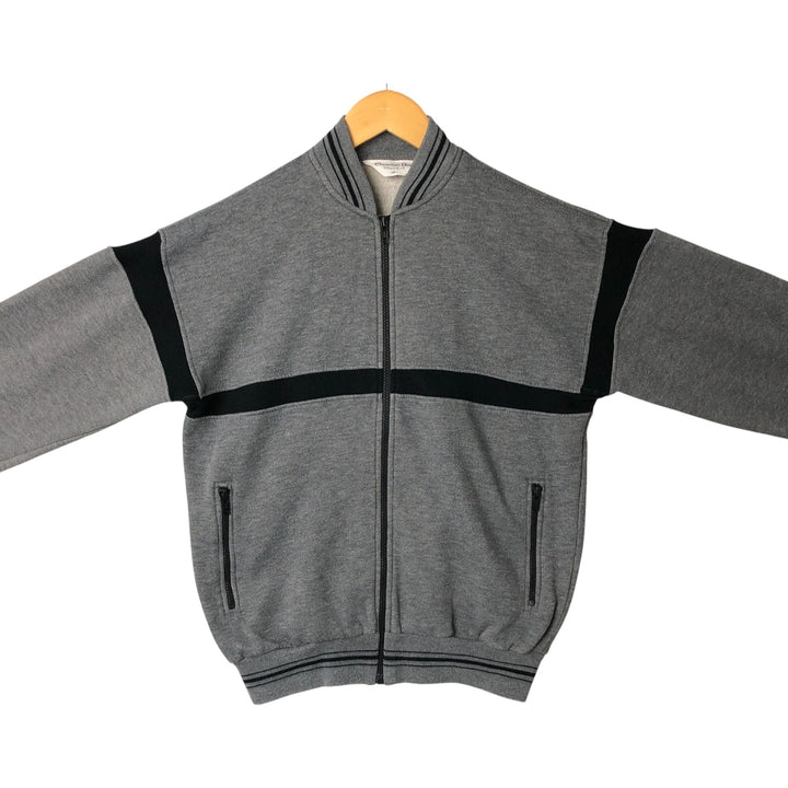80s-90'S Christian Dior Full Zip Sweatshirt, Men's M Size Vintage polyester Charcoal Vintage Second Hand