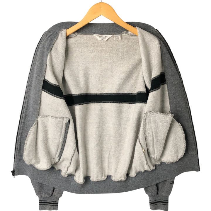 80s-90'S Christian Dior Full Zip Sweatshirt, Men's M Size Vintage polyester Charcoal Vintage Second Hand