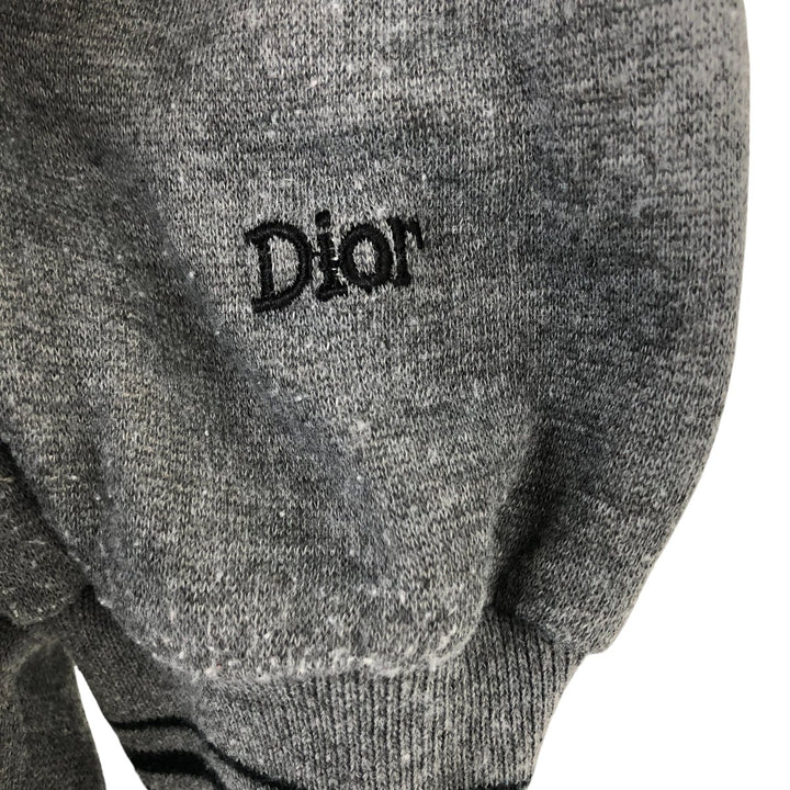 80s-90'S Christian Dior Full Zip Sweatshirt, Men's M Size Vintage polyester Charcoal Vintage Second Hand