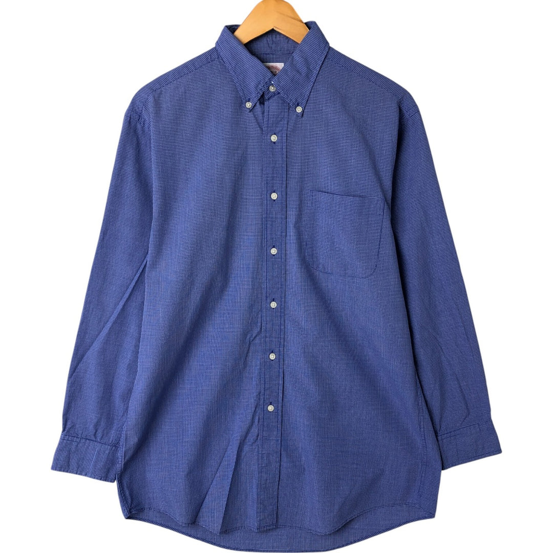 Brooks Brothers Est.1818 Long Sleeve Button-Down Check Shirt, Men's Size M cotton Purple type blue-purple Vintage Second Hand