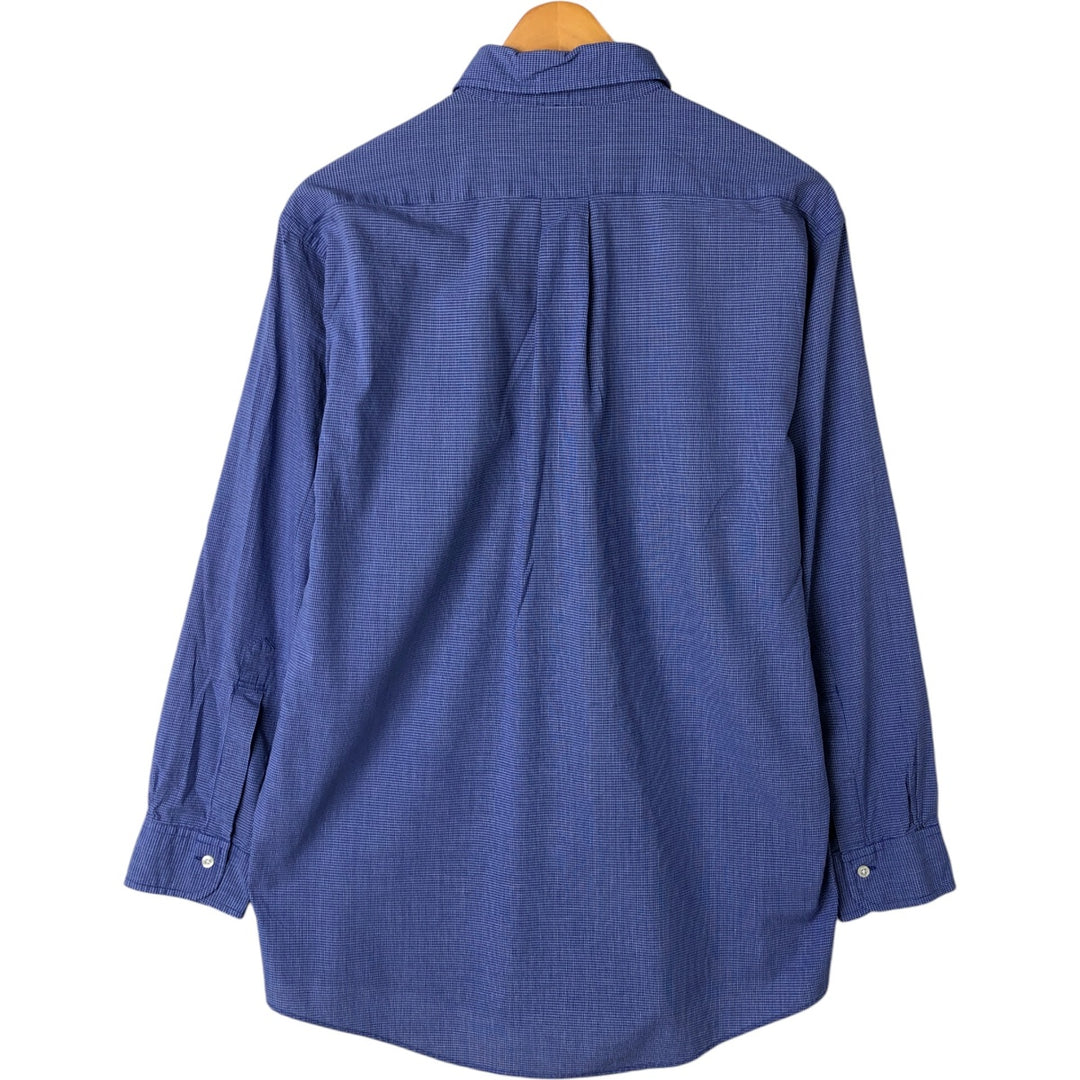Brooks Brothers Est.1818 Long Sleeve Button-Down Check Shirt, Men's Size M cotton Purple type blue-purple Vintage Second Hand