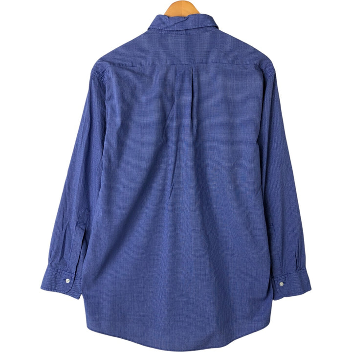 Brooks Brothers Est.1818 Long Sleeve Button-Down Check Shirt, Men's Size M cotton Purple type blue-purple Vintage Second Hand