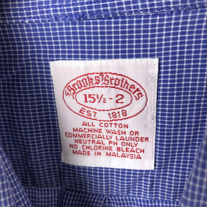 Brooks Brothers Est.1818 Long Sleeve Button-Down Check Shirt, Men's Size M cotton Purple type blue-purple Vintage Second Hand
