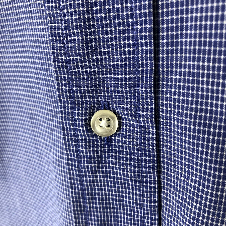 Brooks Brothers Est.1818 Long Sleeve Button-Down Check Shirt, Men's Size M cotton Purple type blue-purple Vintage Second Hand