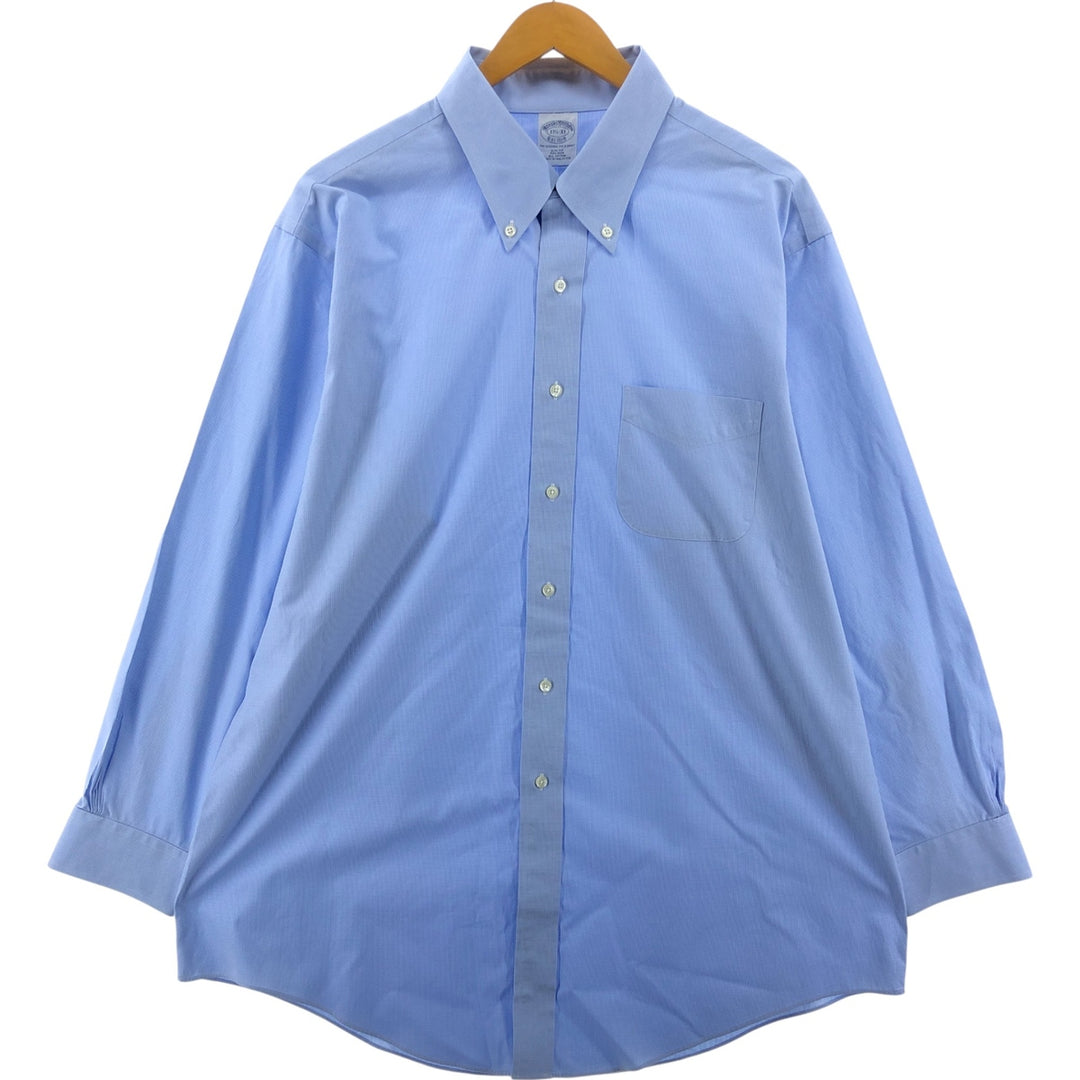 Brooks Brothers Est.1818 Houndstooth Pattern Long Sleeve Button-Down Shirt Men's XL cotton Blue type light blue Vintage Second Hand