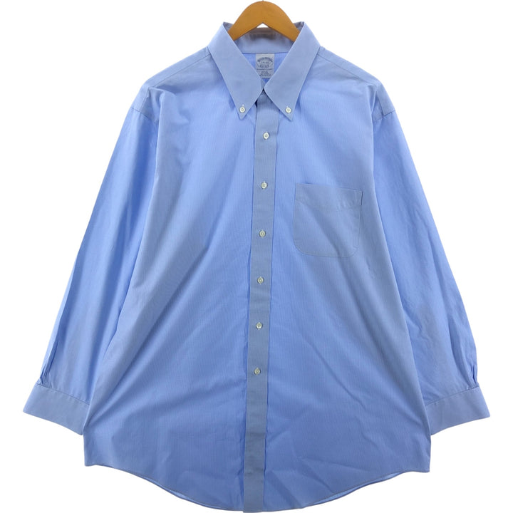 Brooks Brothers Est.1818 Houndstooth Pattern Long Sleeve Button-Down Shirt Men's XL cotton Blue type light blue Vintage Second Hand